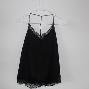 Black lace halter blouse